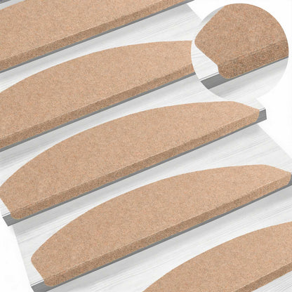 vidaXL Self-adhesive Stair Mats 15 pcs 80 x 28 x 3.5 cm Beige 2
