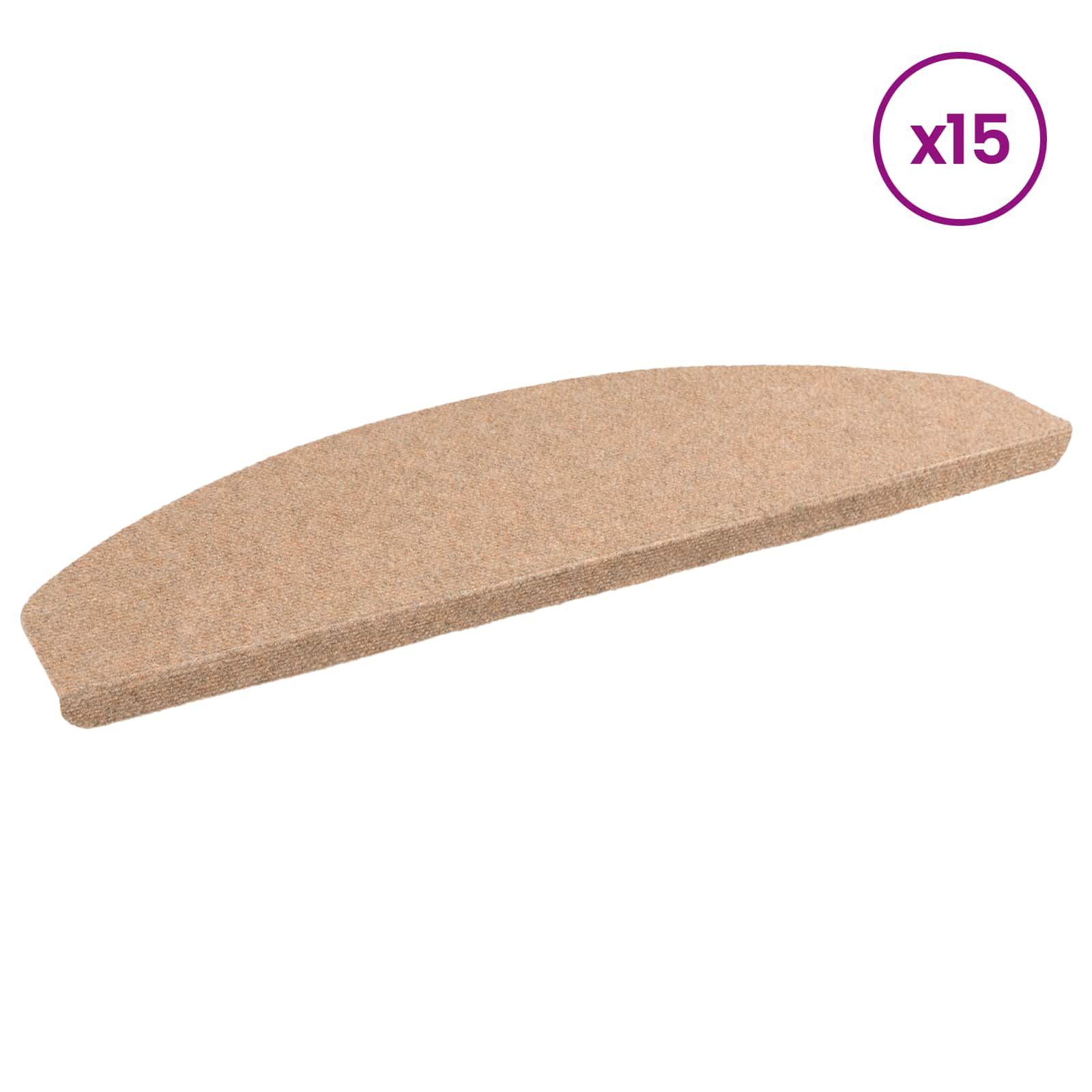 vidaXL Self-adhesive Stair Mats 15 pcs 80 x 28 x 3.5 cm Beige 3