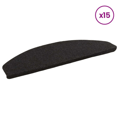 Self-adhesive Stair Mats 15 pcs 80 x 24.5 x 3.5 cm Height 3.5 cm Width 80 cm Anthracite