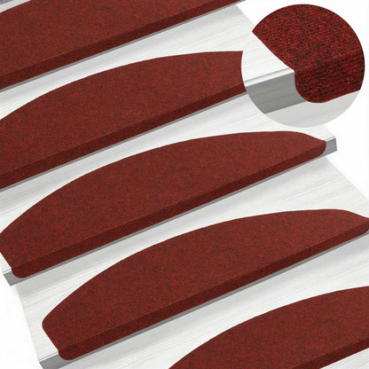vidaXL Self-adhesive Stair Mats 15 pcs 80 x 28 x 3.5 cm Red 2