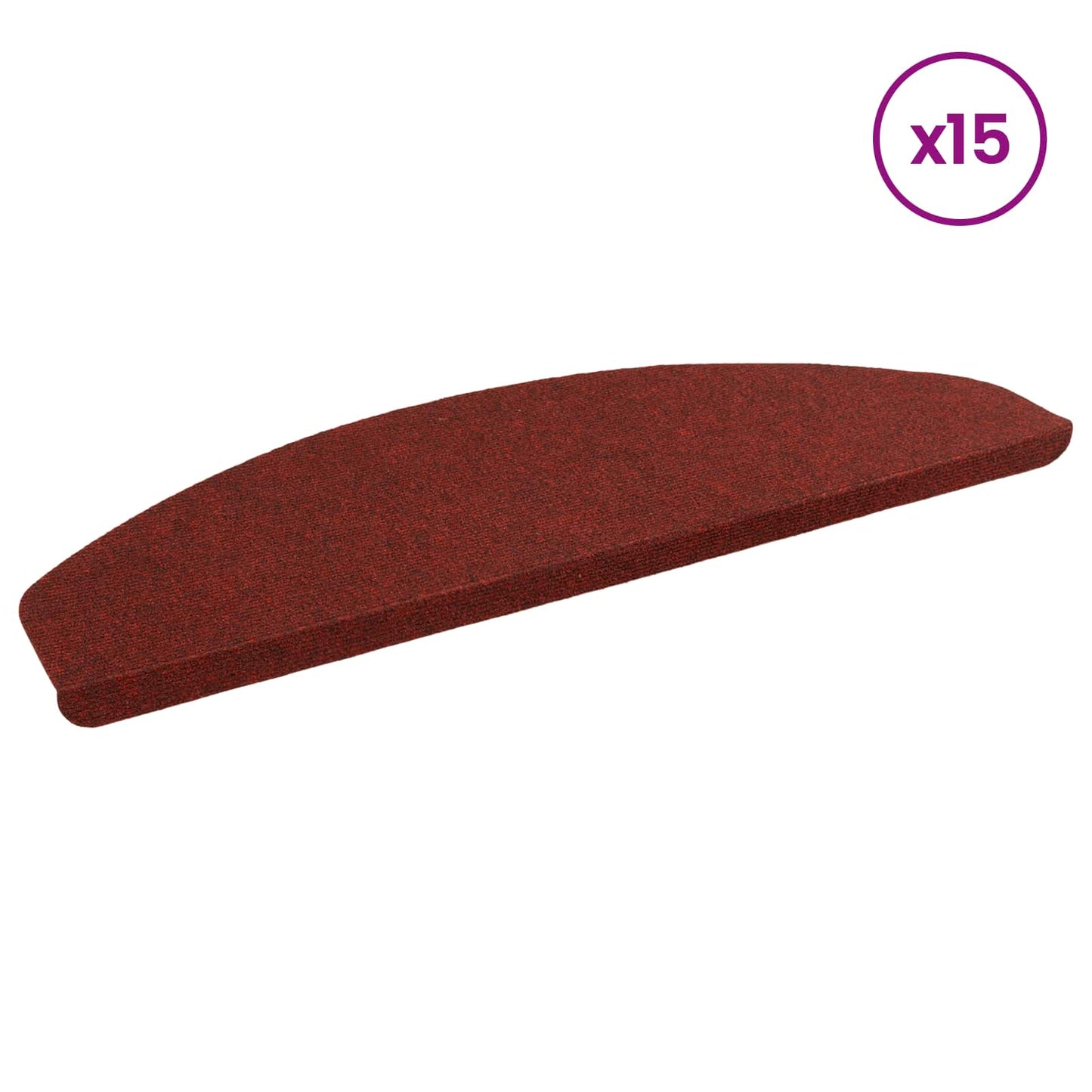 vidaXL Self-adhesive Stair Mats 15 pcs 80 x 28 x 3.5 cm Red 3