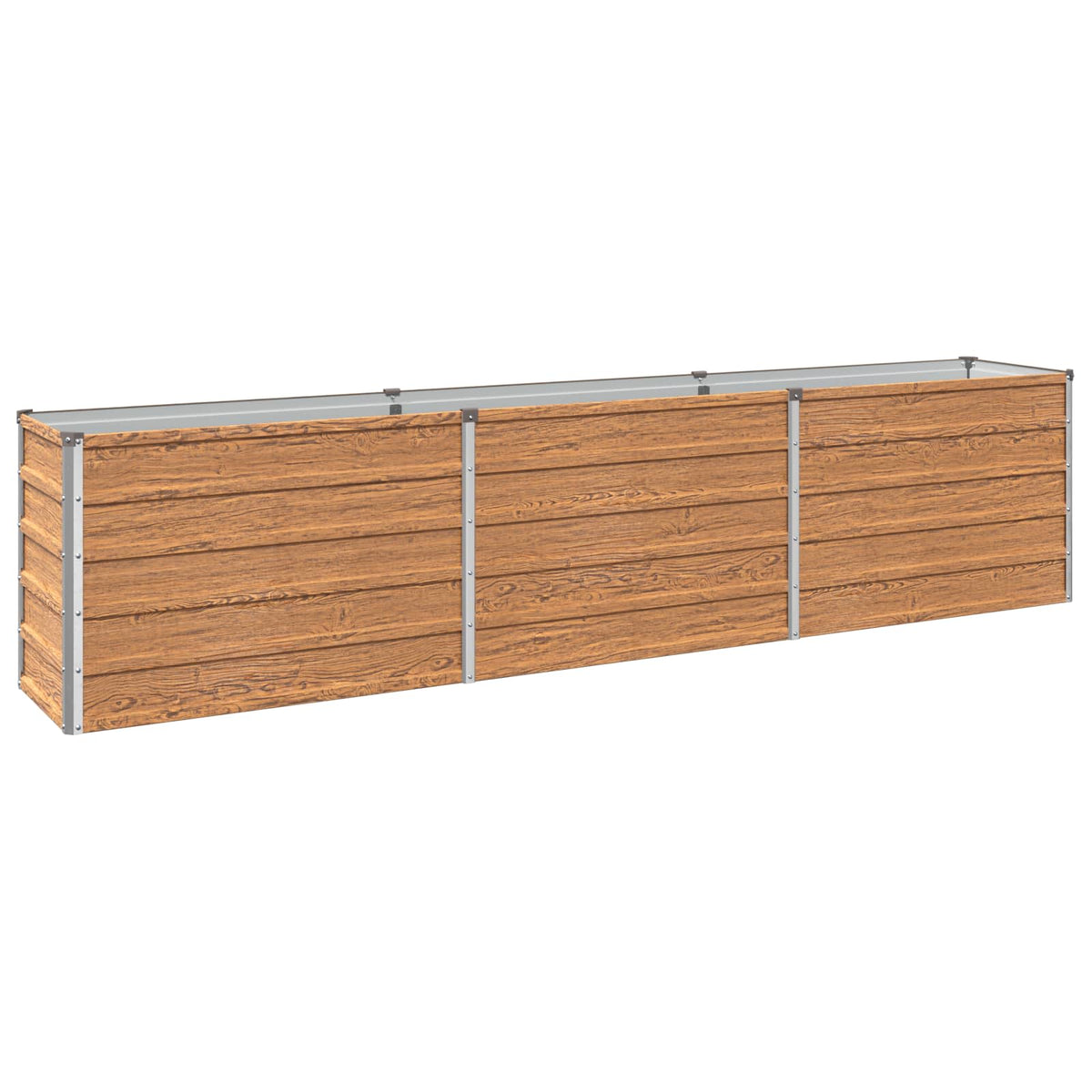 vidaXL Raised Garden Bed Wood Brown 240 x 40 x 55 cm cold-rolled steel 2