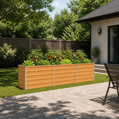 vidaXL Raised Garden Bed Natural 240 x 40 x 55 cm cold-rolled steel 1