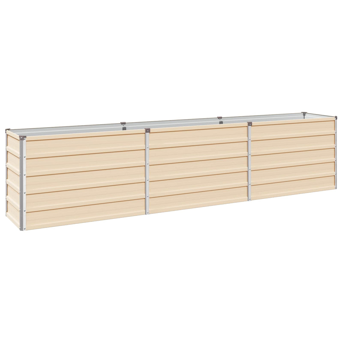 vidaXL Raised Garden Bed Ivory 240 x 40 x 55 cm cold-rolled steel 2