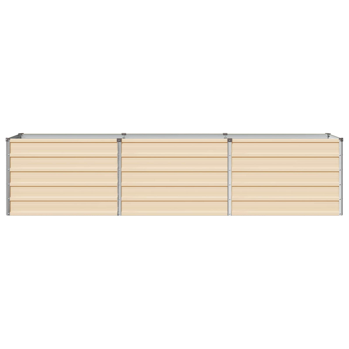 vidaXL Raised Garden Bed Ivory 240 x 40 x 55 cm cold-rolled steel 3