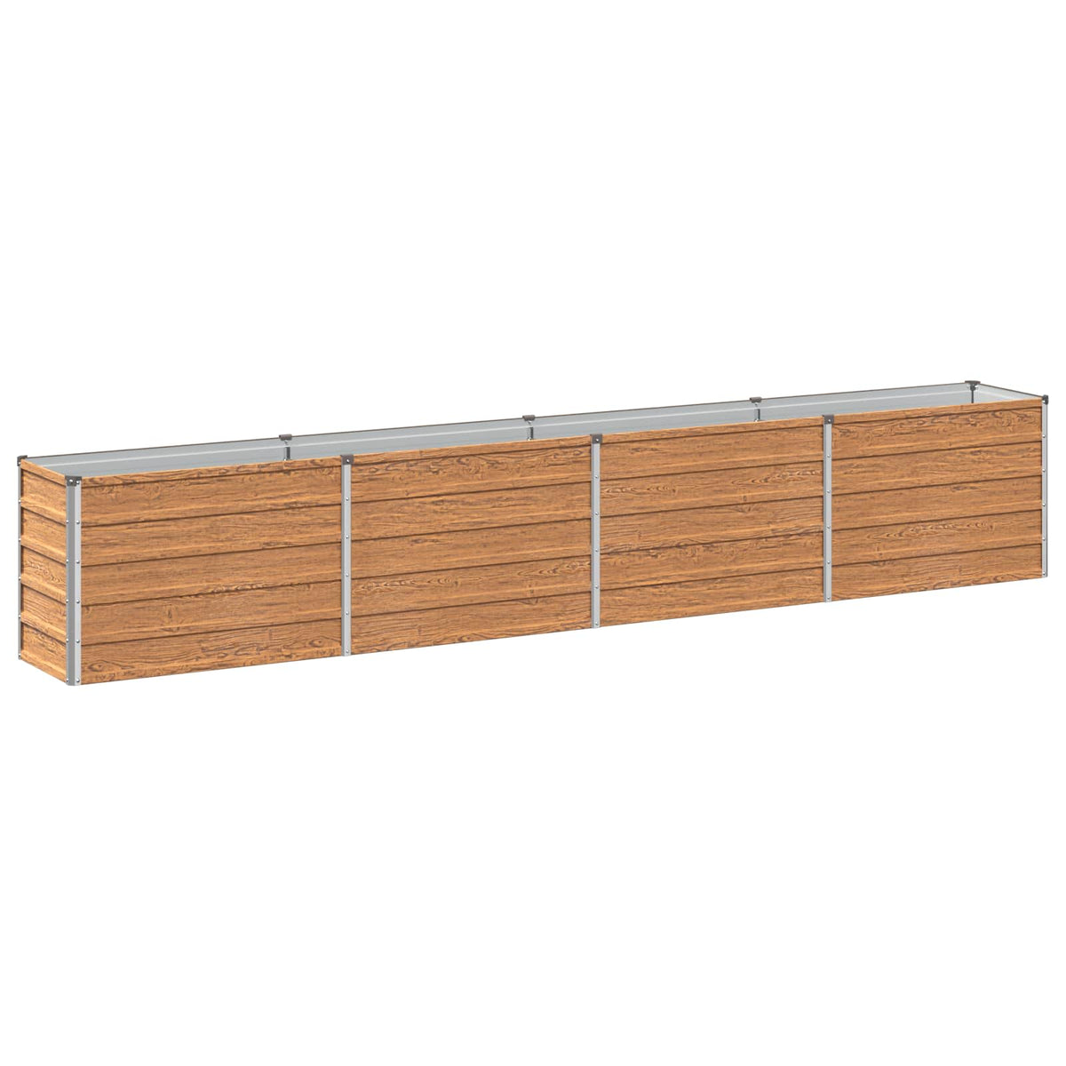 vidaXL Raised Garden Bed Wood Brown 321 x 40 x 55 cm Galvanised Steel 2