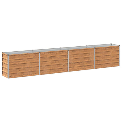 vidaXL Raised Garden Bed Wood Brown 321 x 40 x 55 cm Galvanised Steel 2