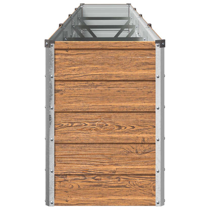 vidaXL Raised Garden Bed Wood Brown 321 x 40 x 55 cm Galvanised Steel 4