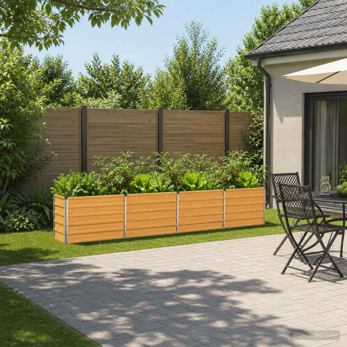 vidaXL Raised Garden Bed Wood Natural 321 x 40 x 55 cm 1