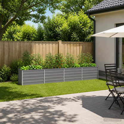 vidaXL Raised Garden Bed Grey 320 x 40 x 55 cm cold-rolled steel 1