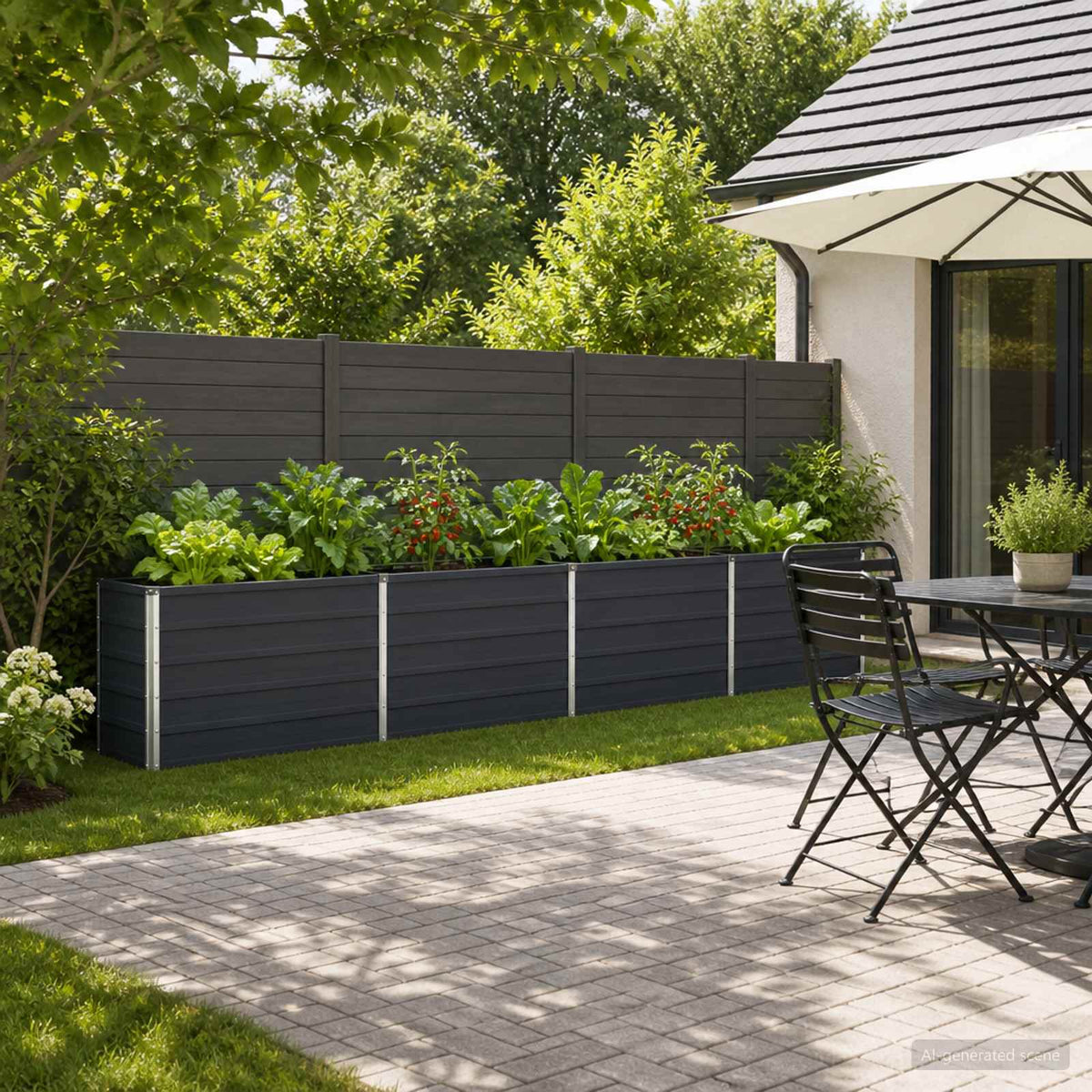 vidaXL Raised Garden Bed Anthracite 320 x 40 x 55 cm cold-rolled steel 1