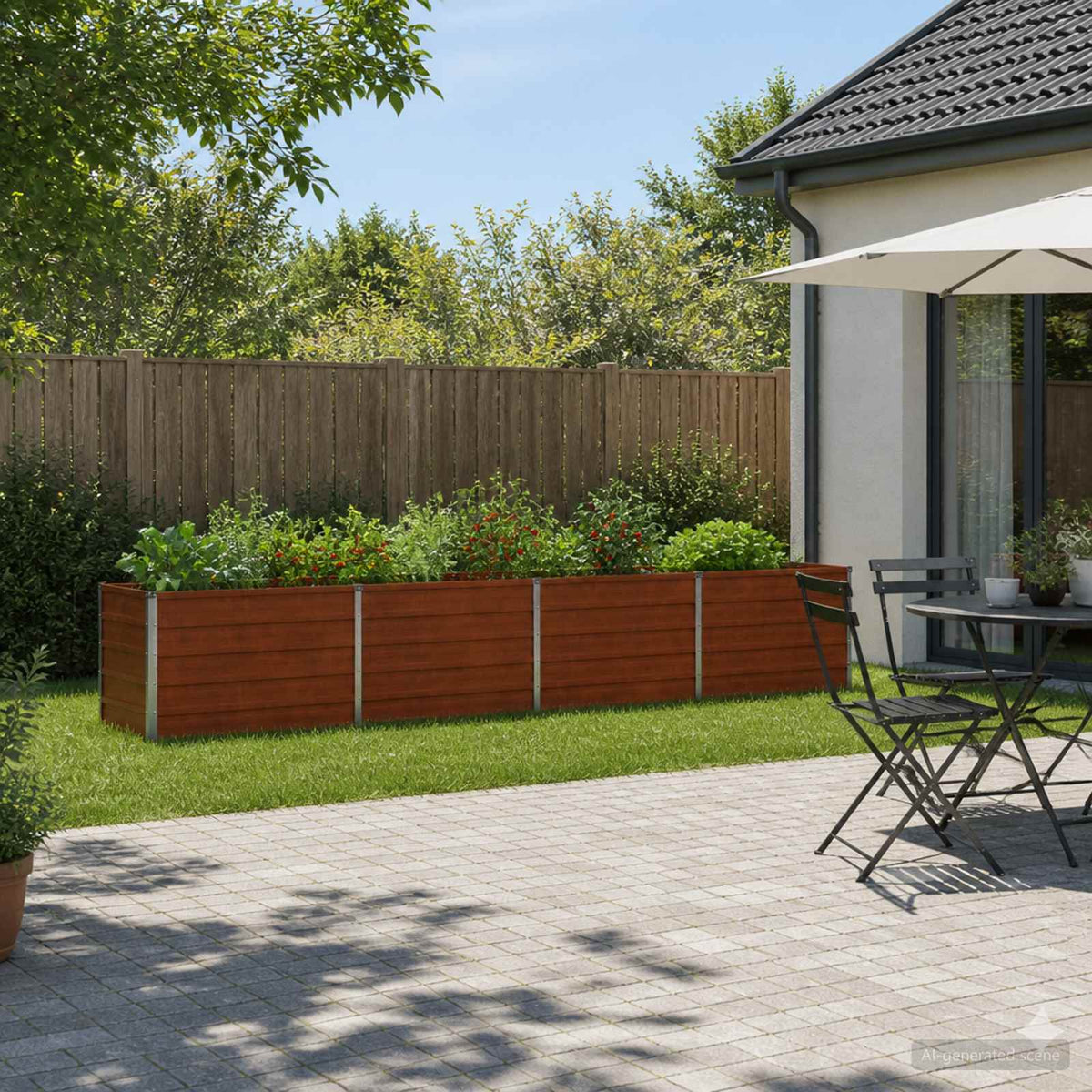 vidaXL Raised Garden Bed Rusty 320 x 40 x 55 cm corton 1