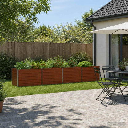 vidaXL Raised Garden Bed Rusty 320 x 40 x 55 cm corton 1