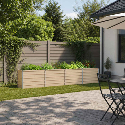 vidaXL Raised Garden Bed Ivory 321 x 40 x 55 cm Galvanised Steel 1