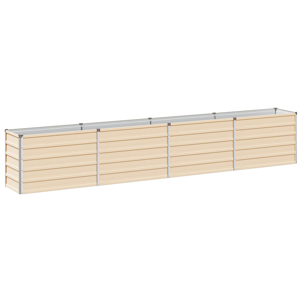 vidaXL Raised Garden Bed Ivory 321 x 40 x 55 cm Galvanised Steel 2