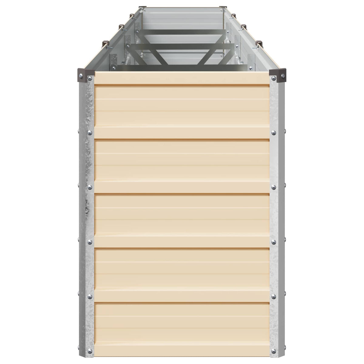 vidaXL Raised Garden Bed Ivory 321 x 40 x 55 cm Galvanised Steel 4
