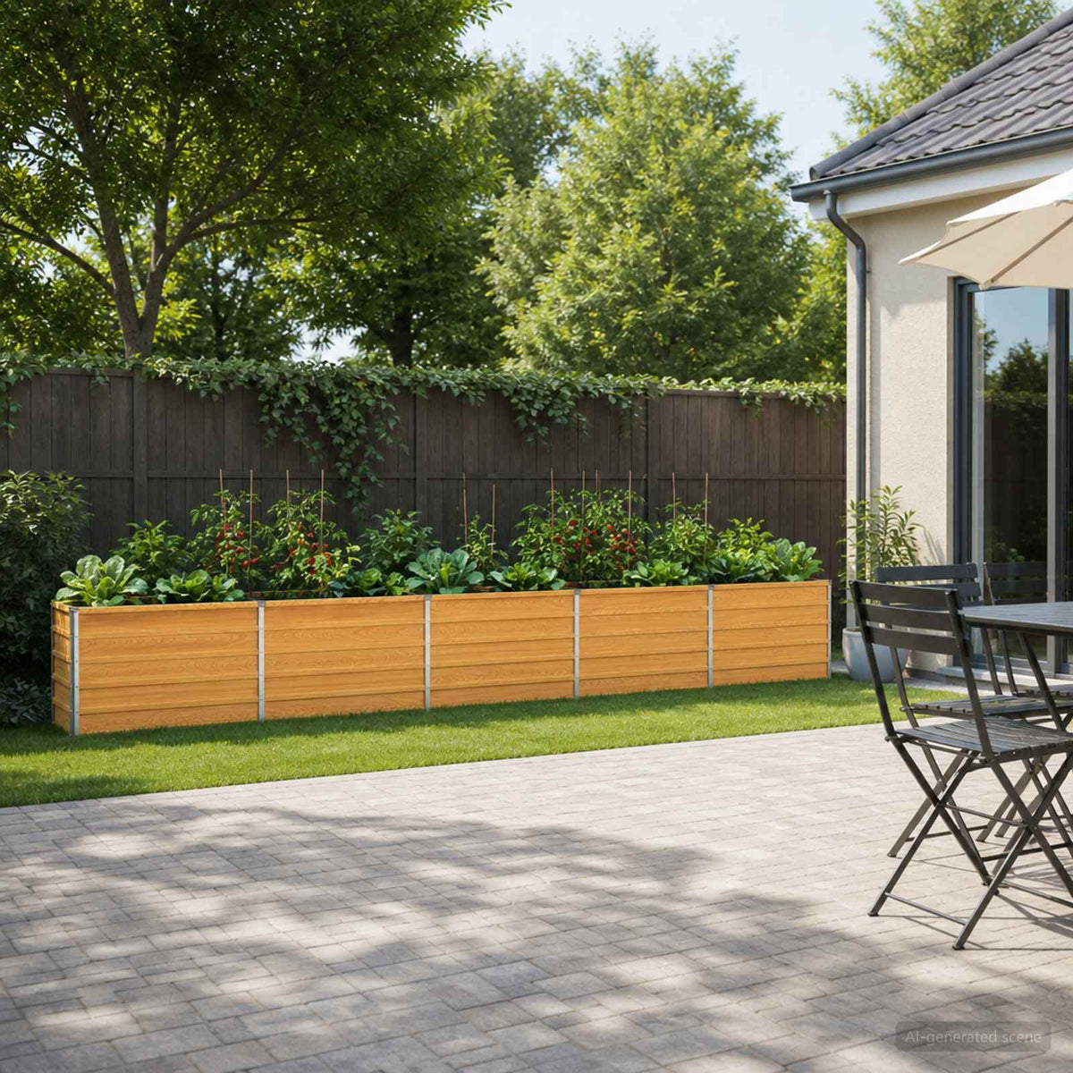vidaXL Raised Garden Bed 400 x 40 x 55 cm Galvanised Steel