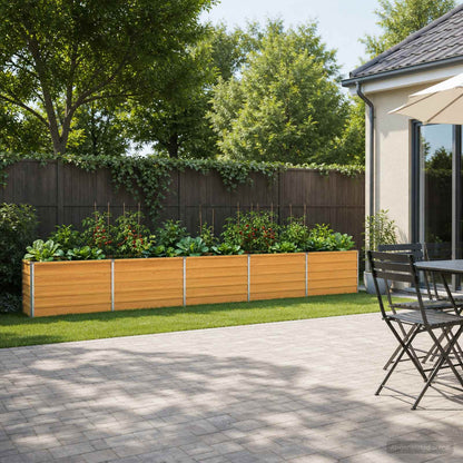 vidaXL Raised Garden Bed 400 x 40 x 55 cm Galvanised Steel