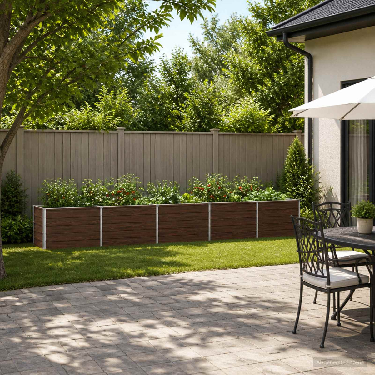 vidaXL Raised Garden Bed 400 x 40 x 55 cm Galvanised Steel