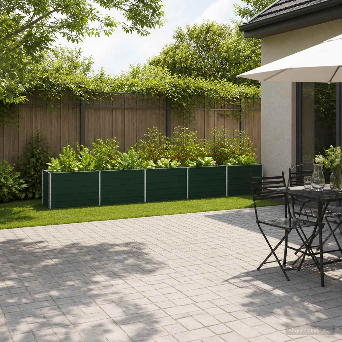 vidaXL Raised Garden Bed 400 x 40 x 55 cm Galvanised Steel