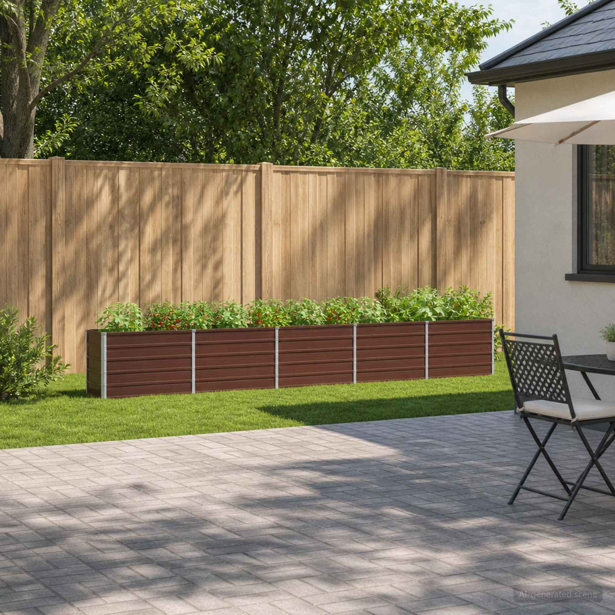vidaXL Raised Garden Bed 400 x 40 x 55 cm Galvanised Steel