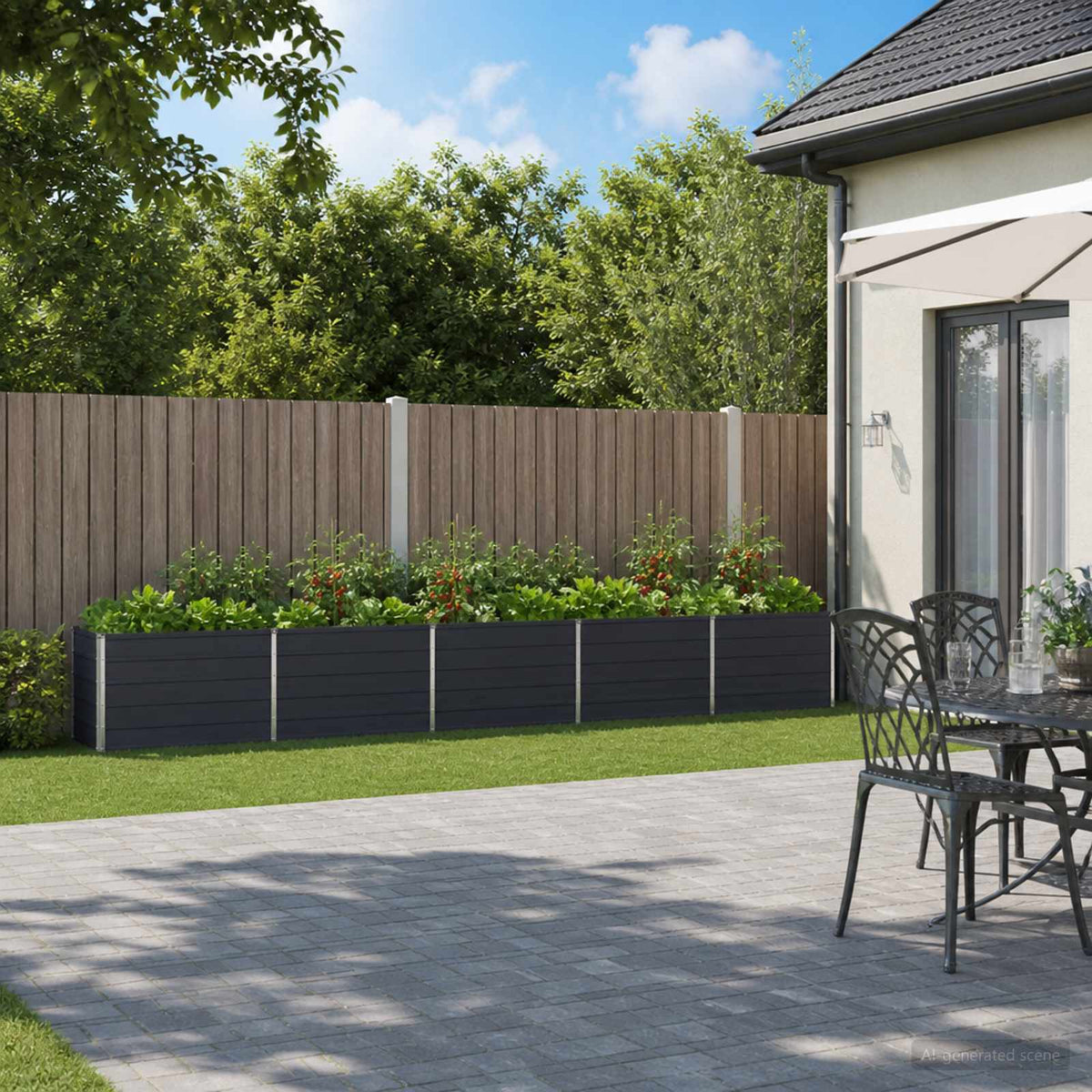 vidaXL Raised Garden Bed 400 x 40 x 55 cm Galvanised Steel