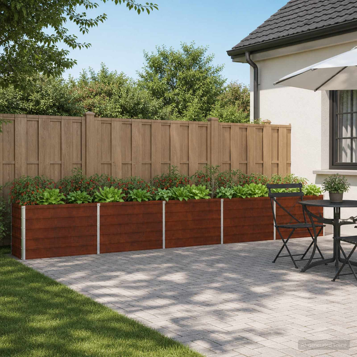 vidaXL Raised Garden Bed 400 x 40 x 55 cm Galvanised Steel