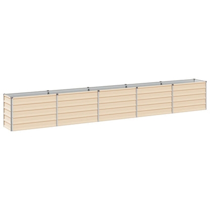 vidaXL Raised Garden Bed Ivory 400 x 40 x 55 cm Galvanised Steel 2
