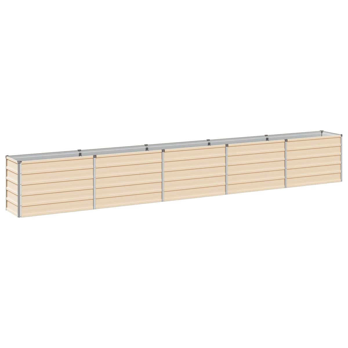 Raised Garden Bed 400 x 40 x 55 cm Galvanised Steel Depth 40 cm Height 55 cm Width 400 cm Ivory