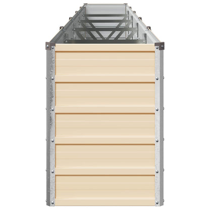 vidaXL Raised Garden Bed Ivory 400 x 40 x 55 cm Galvanised Steel 4