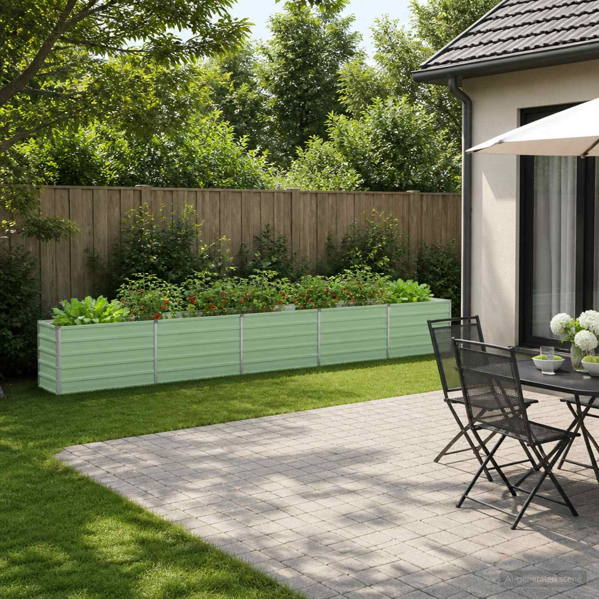 vidaXL Raised Garden Bed Pastel Green 400 x 40 x 55 cm 1