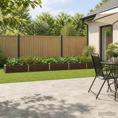 Raised Garden Bed 400 x 40 x 24 cm Galvanised Steel Black Walnut