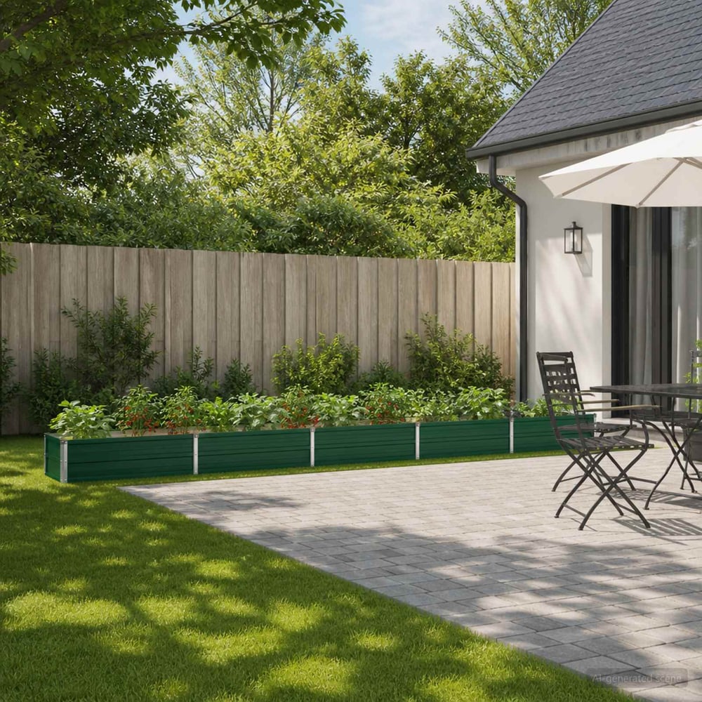 vidaXL Raised Garden Bed 400 x 40 x 24 cm Galvanised Steel