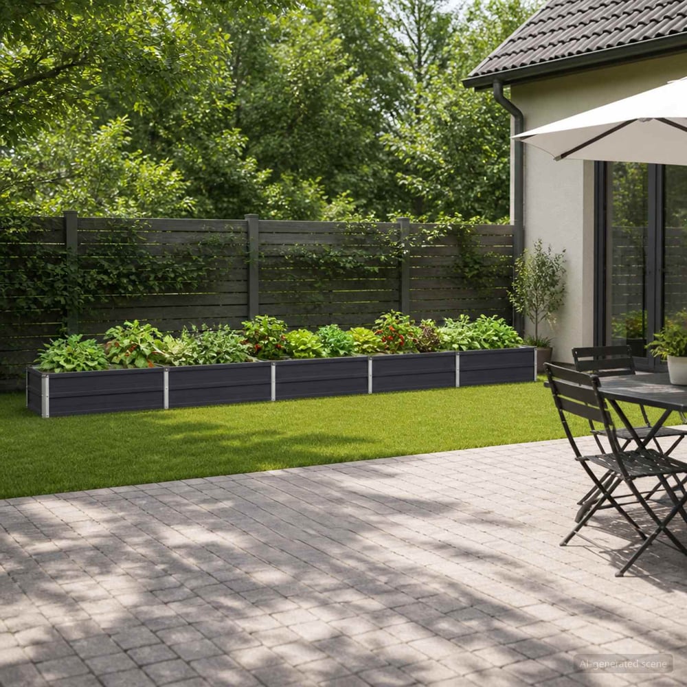 vidaXL Raised Garden Bed 400 x 40 x 24 cm Galvanised Steel