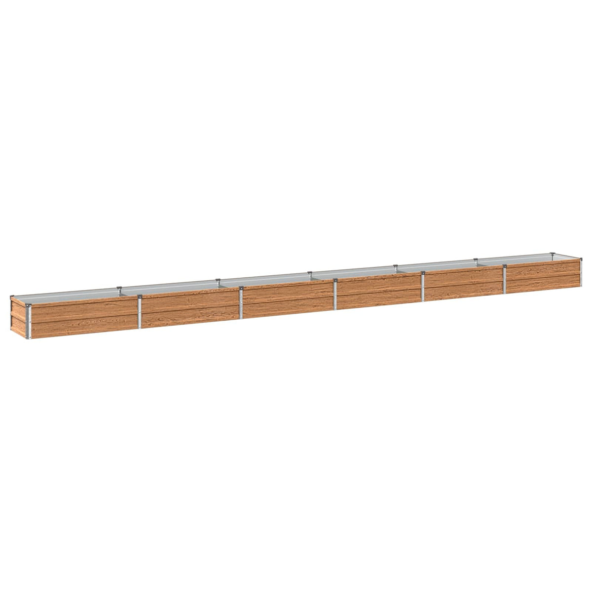 vidaXL Raised Garden Bed Wood Brown 480 x 40 x 24 cm cold-rolled steel 2