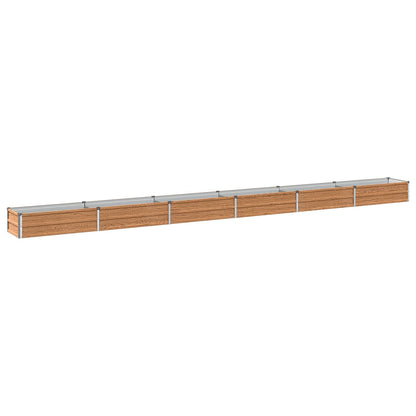 vidaXL Raised Garden Bed Wood Brown 480 x 40 x 24 cm cold-rolled steel 2