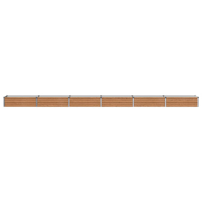 vidaXL Raised Garden Bed Wood Brown 480 x 40 x 24 cm cold-rolled steel 3