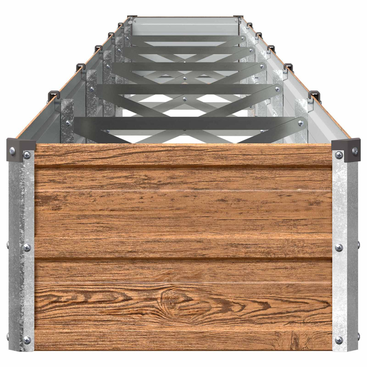 vidaXL Raised Garden Bed Wood Brown 480 x 40 x 24 cm cold-rolled steel 4