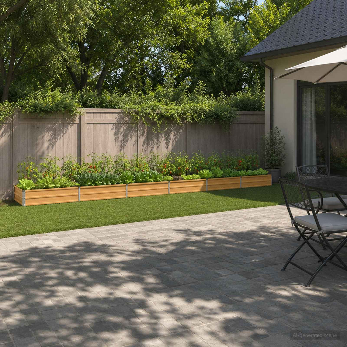 vidaXL Raised Garden Bed Natural 480 x 40 x 24 cm cold-rolled steel 1