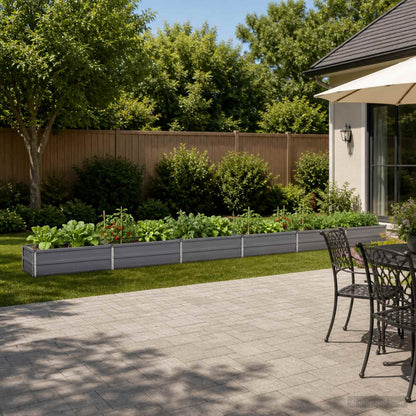 vidaXL Raised Garden Bed Grey 480 x 40 x 24 cm cold-rolled steel 1