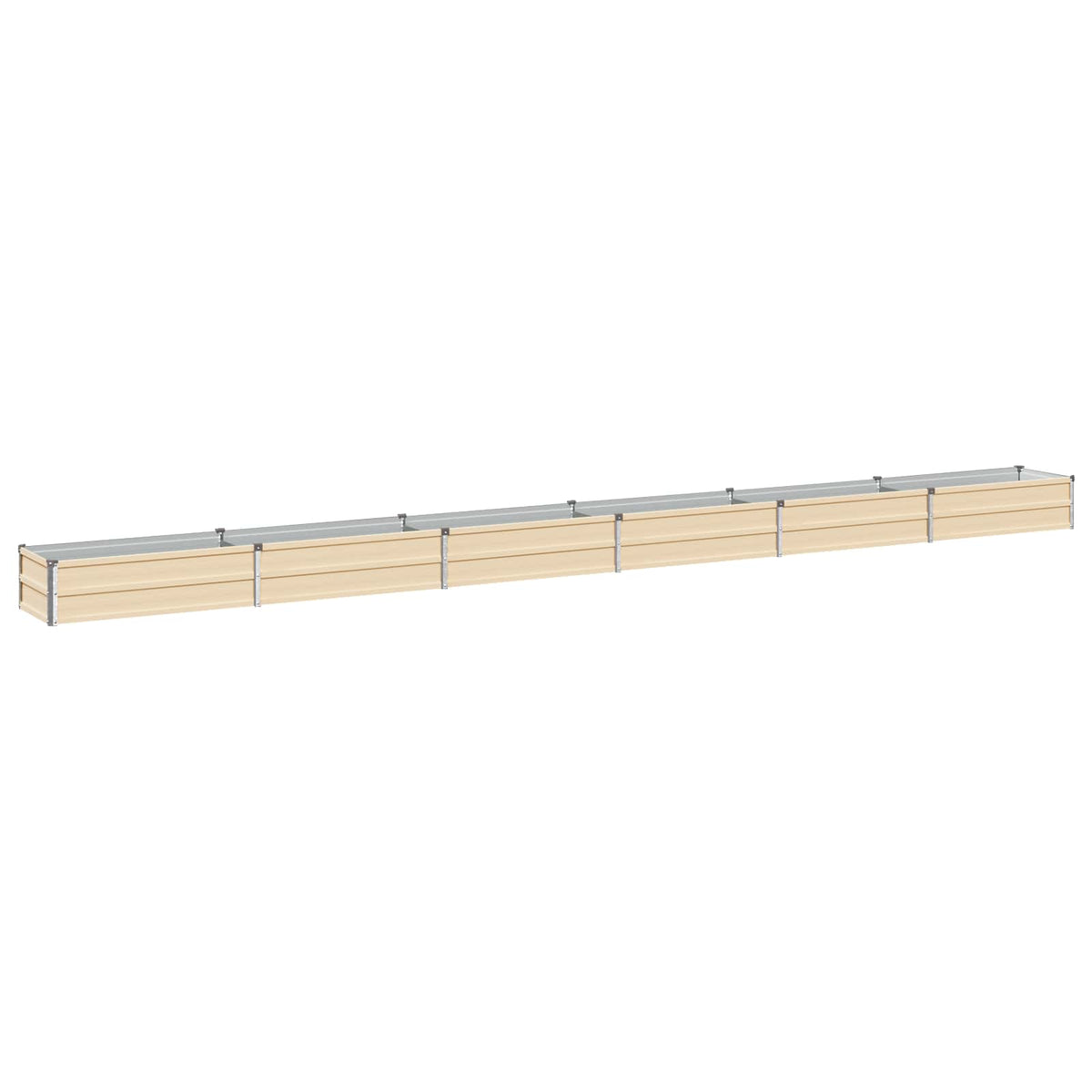 vidaXL Raised Garden Bed Ivory 480 x 40 x 24 cm cold-rolled steel 2