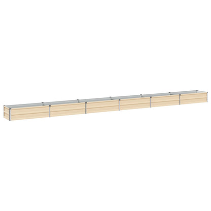 vidaXL Raised Garden Bed Ivory 480 x 40 x 24 cm cold-rolled steel 2
