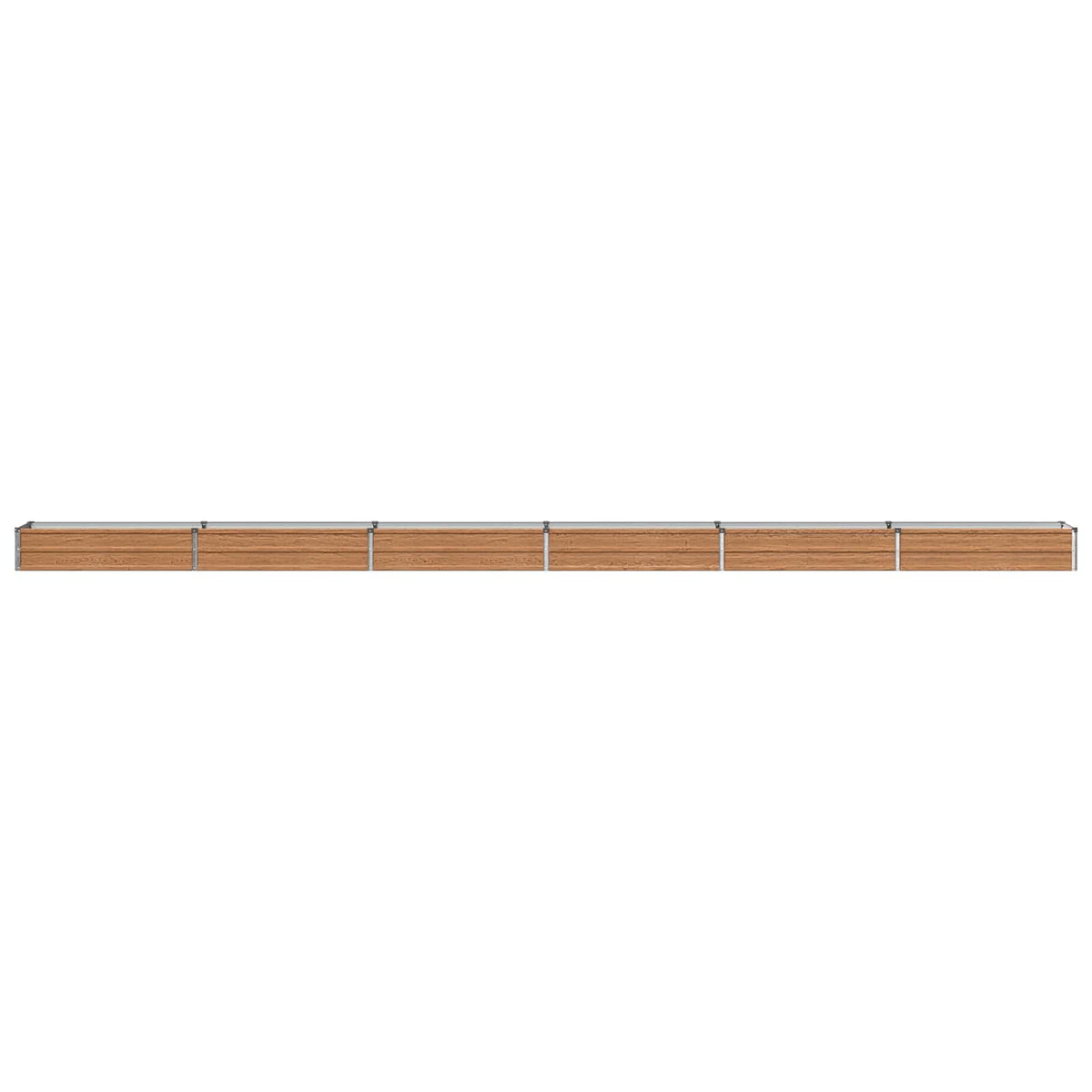 Raised Garden Bed 600 x 40 x 24 cm Galvanised Steel Depth 40 cm Height 24 cm Width 600 cm Wood Brown