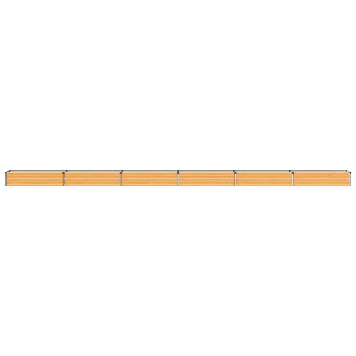 Raised Garden Bed 600 x 40 x 24 cm Galvanised Steel Depth 40 cm Height 24 cm Width 600 cm Wood Natural