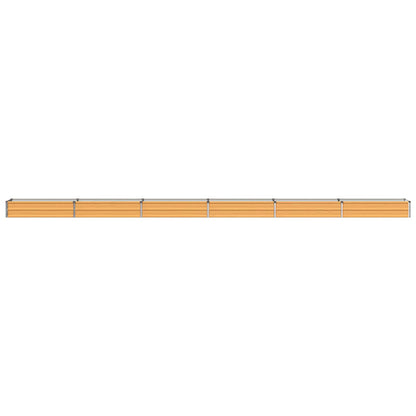 Raised Garden Bed 600 x 40 x 24 cm Galvanised Steel Depth 40 cm Height 24 cm Width 600 cm Wood Natural