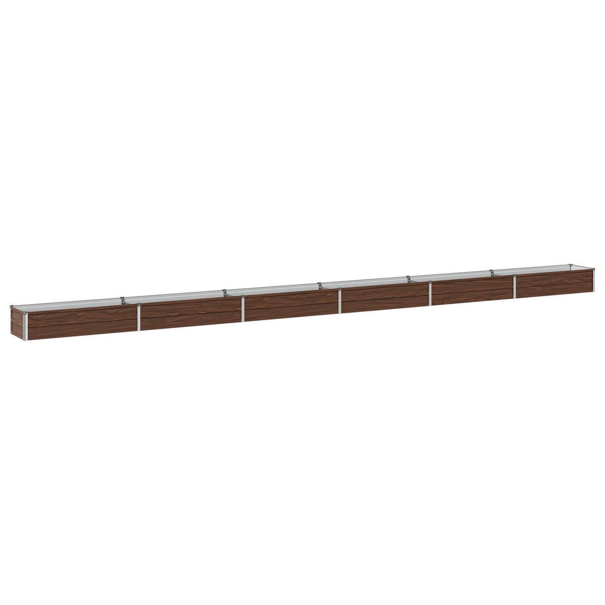 Raised Garden Bed 600 x 40 x 24 cm Galvanised Steel Depth 40 cm Height 24 cm Width 600 cm Black Walnut