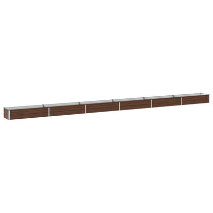 Raised Garden Bed 600 x 40 x 24 cm Galvanised Steel Depth 40 cm Height 24 cm Width 600 cm Black Walnut