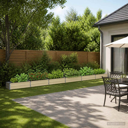 vidaXL Raised Garden Bed Ivory 600 x 40 x 24 cm cold-rolled steel 1