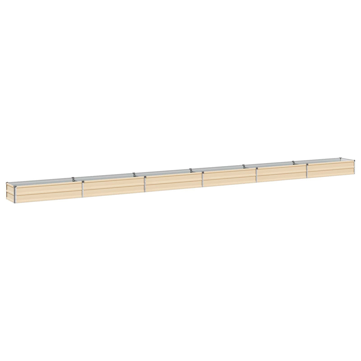 vidaXL Raised Garden Bed Ivory 600 x 40 x 24 cm cold-rolled steel 2