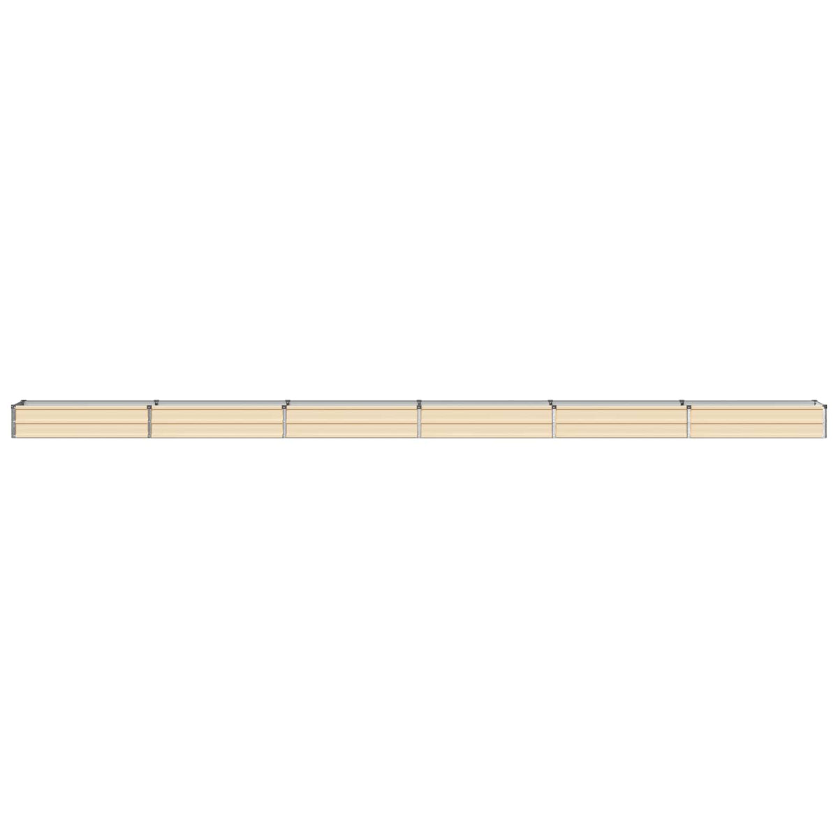 vidaXL Raised Garden Bed Ivory 600 x 40 x 24 cm cold-rolled steel 3